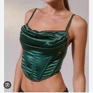 UO Green cowl neck corset